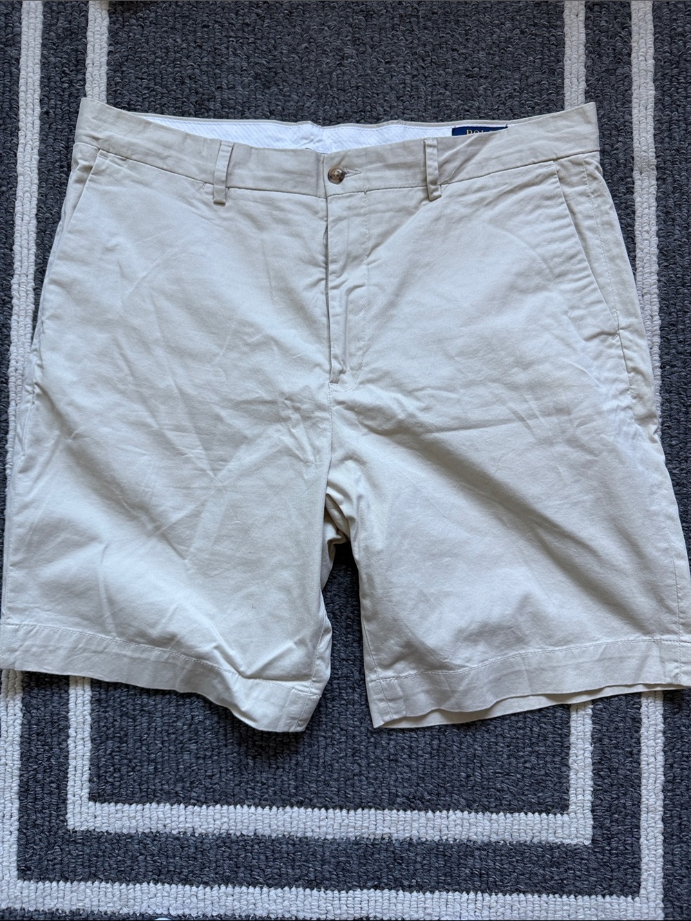 Ralph Lauren Men's Flat-Front Cream Shorts
